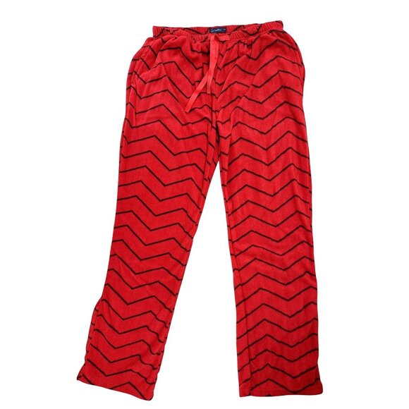 Noble Mount Pajamas Women Size Medium Microfleece Long Sleeve Black Red Chevron - Picture 3 of 9
